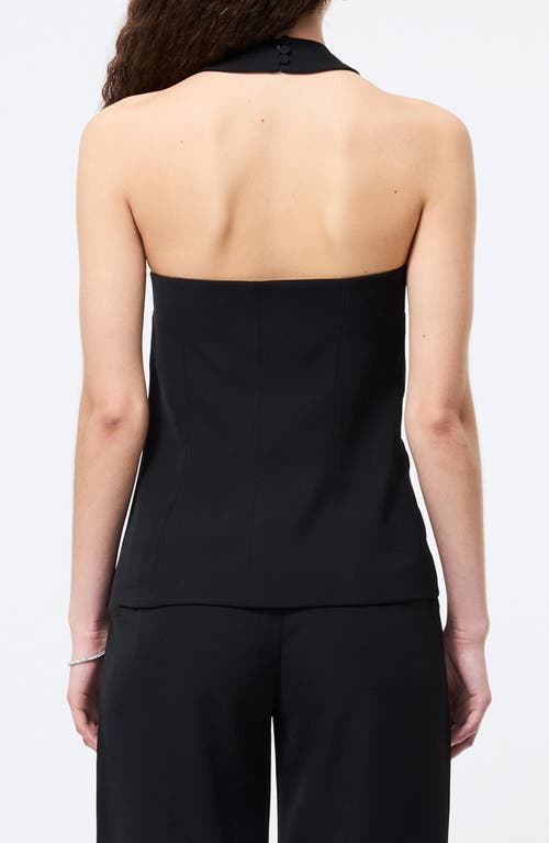 French Connection Harry Suiting Crisscross Halter Top In Black