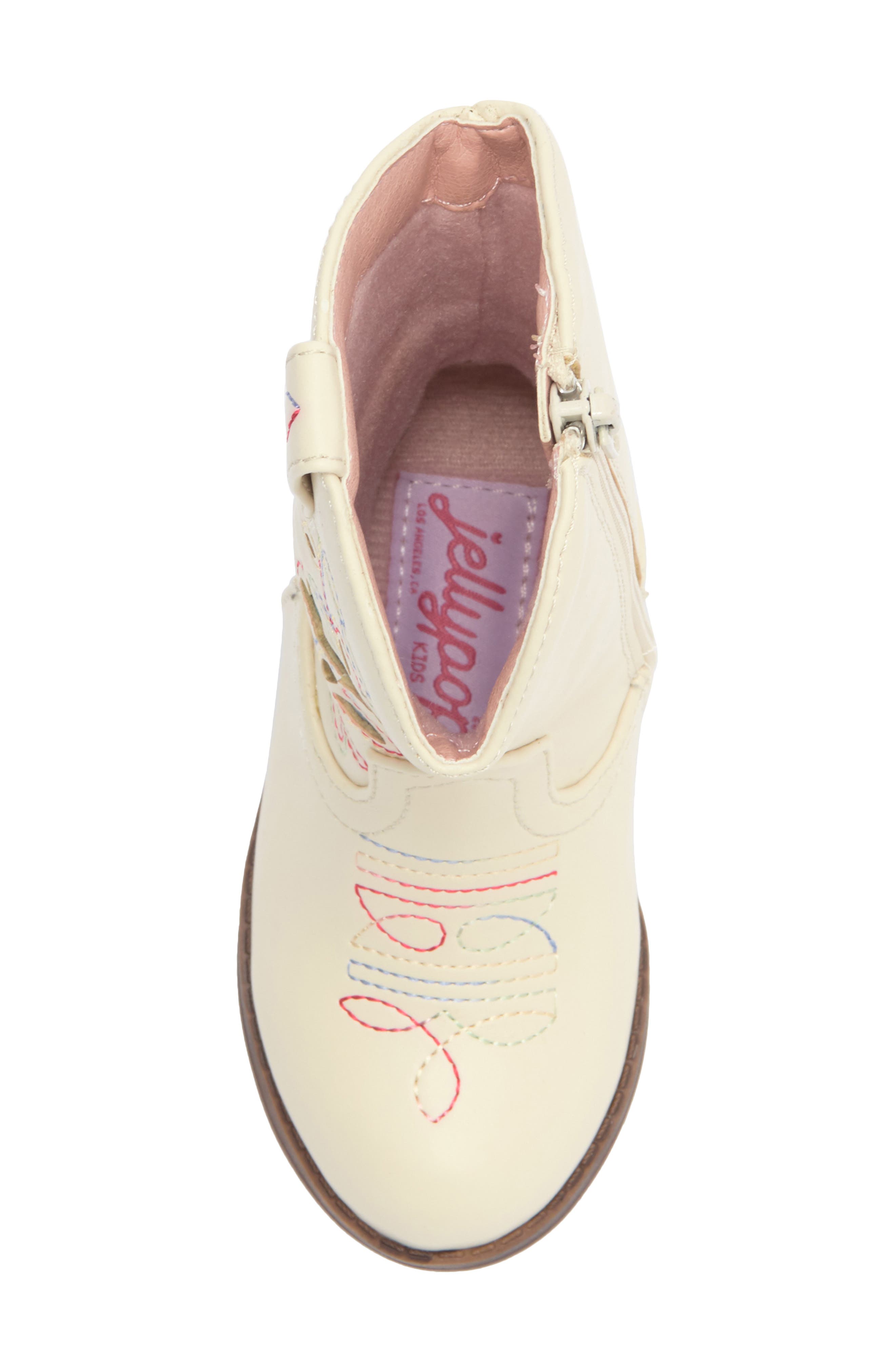 JELLYPOP Kids' Lil Gladden Western Boot, Alternate, color, Off-White