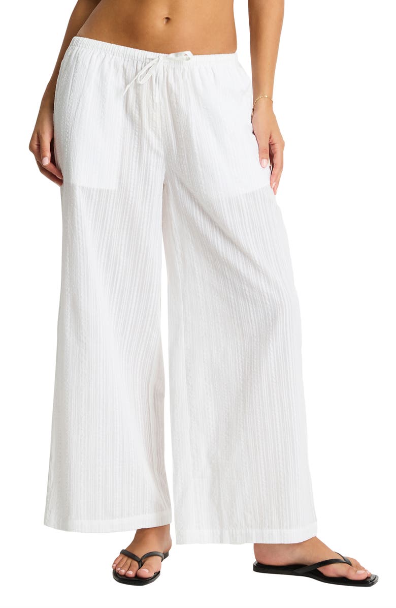 Sea Level Surf Cover-Up Pants, Main, color, White