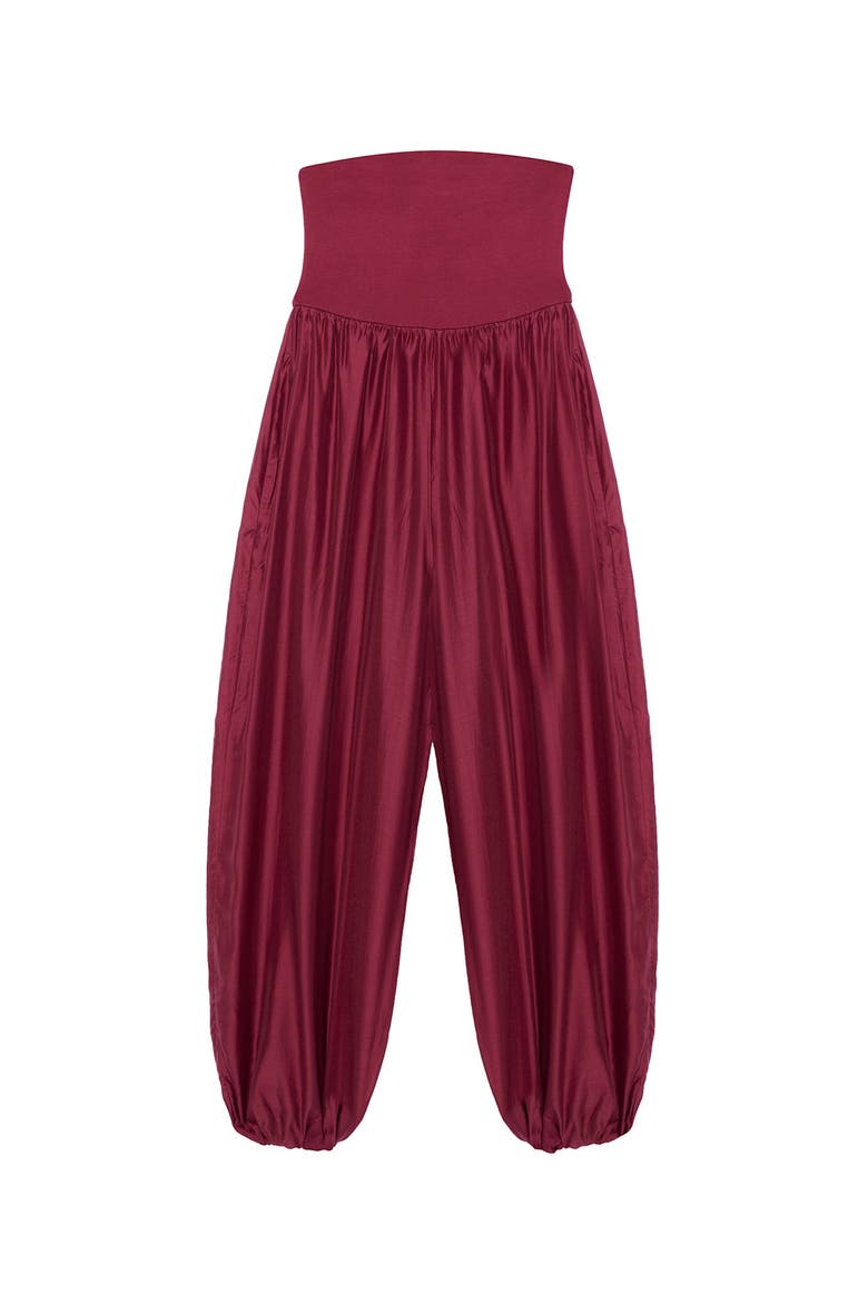 Bandeau Balloon Jumpsuit, Alternate, color, Burgundy