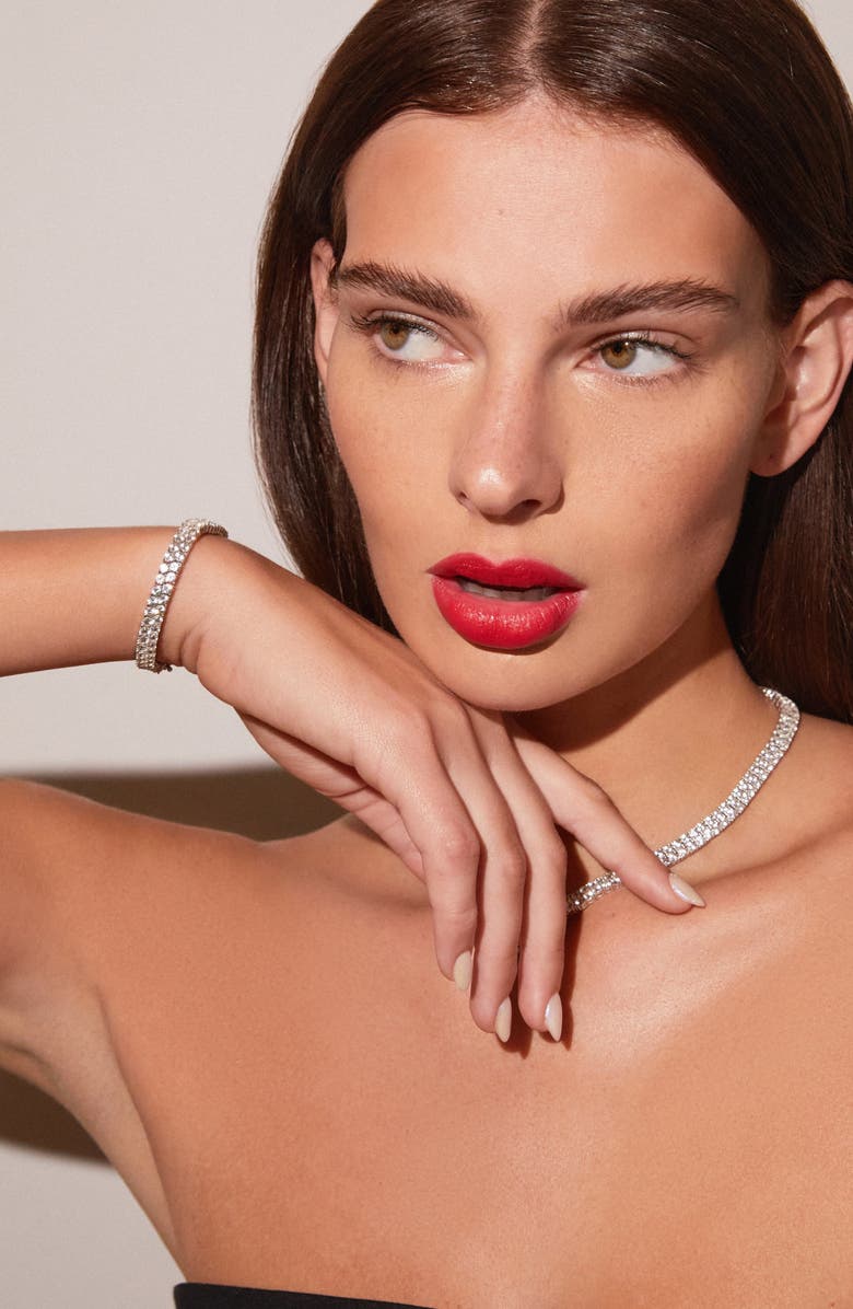 Aurate New York Lab Grown White Sapphire Double Row Tennis Bracelet, Alternate, color, Yellow Gold Vermeil