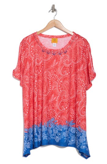 Ruby Rd. Petite Americana Embellished Jersey T-shirt