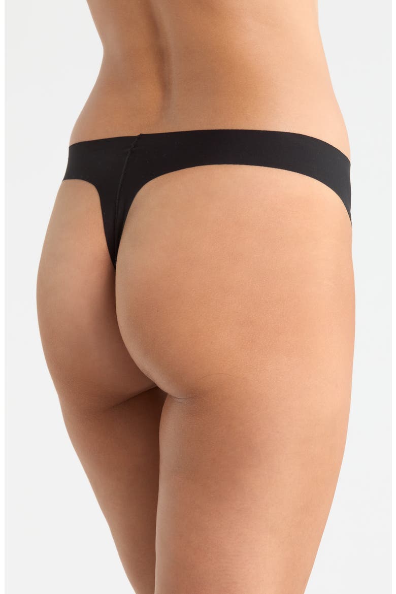 Invisible Edge Assorted 3-Pack Thongs, Alternate, color, BLACK- TAN MULTI