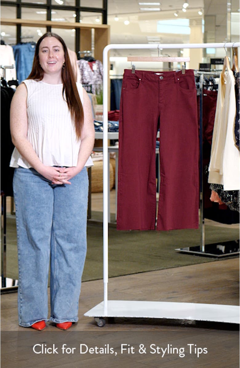 Meg Fab Ab Raw Hem High Waist Ankle Wide Leg Jeans, sales video thumbnail