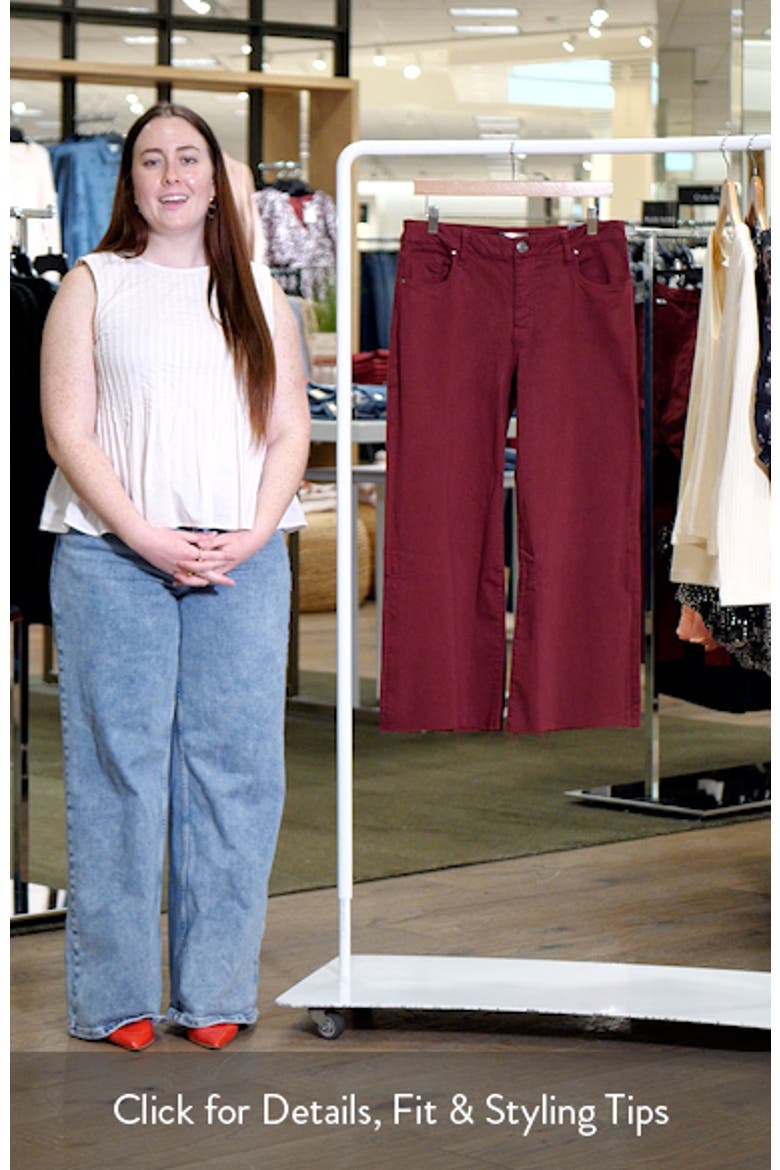 Meg Fab Ab Raw Hem High Waist Ankle Wide Leg Jeans video