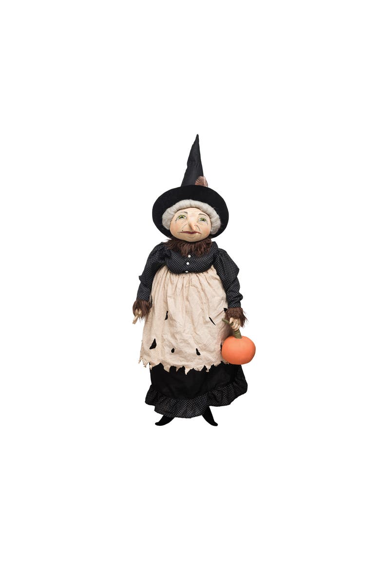 Eunice Witch Halloween Joe Spencer Gathered Traditions Figurine, Main, color, Black