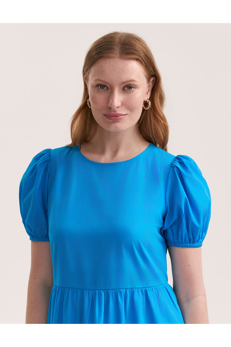 Genevive Cotton Midi Tiered Dress, Alternate, color, Blue