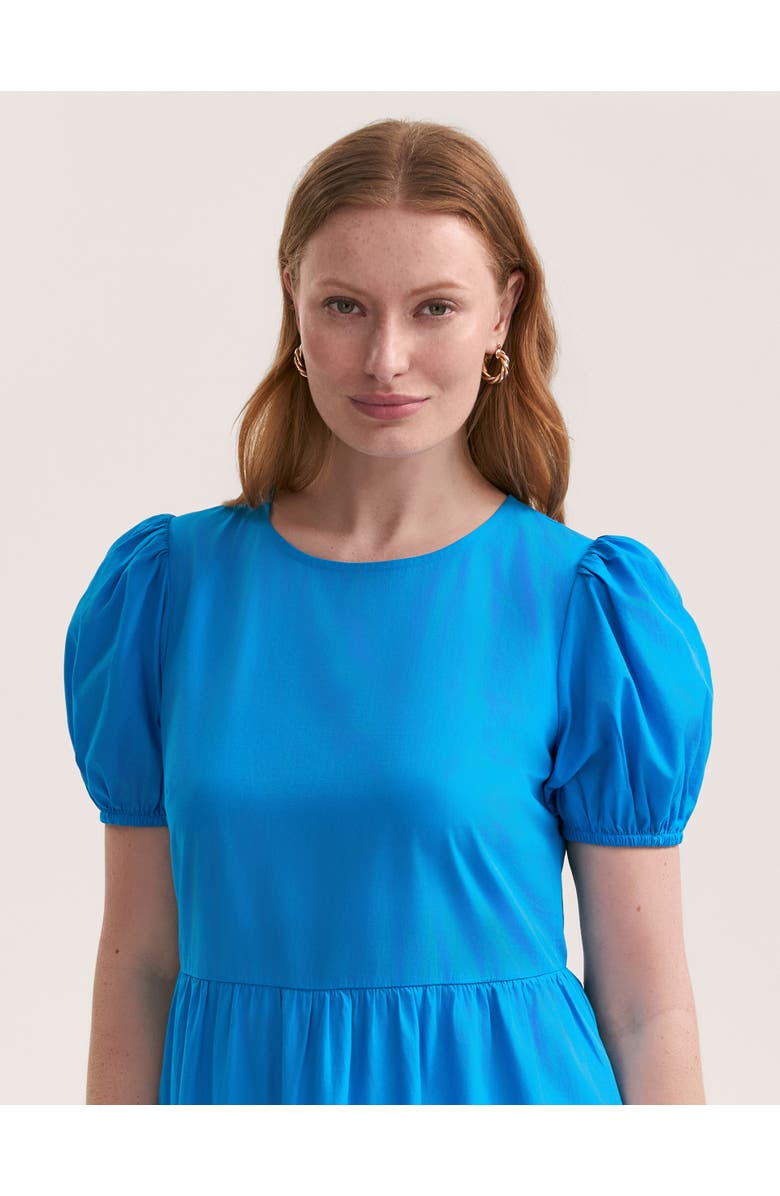 Finery London Genevive Cotton Midi Tiered Dress, Alternate, color, Blue