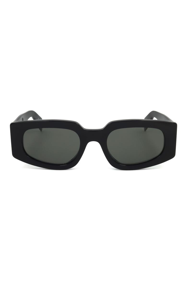 53mm Square Sunglasses, Main, color, BLACK