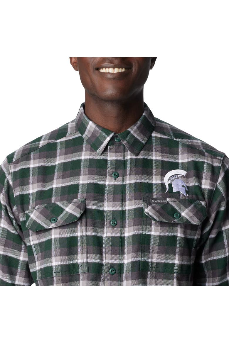 Green Michigan State Spartans Flare Gun Flannel Long Sleeve Shirt, Alternate, color, Green
