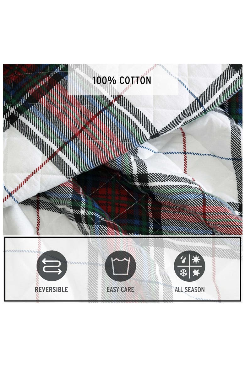 Holiday Plaid Cotton Flannel Twin Quilt Set, Alternate, color, RED