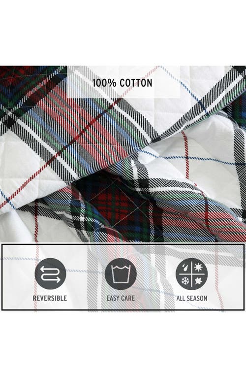 Eddie Bauer Holiday Plaid Cotton Flannel King Quilt Set In Red