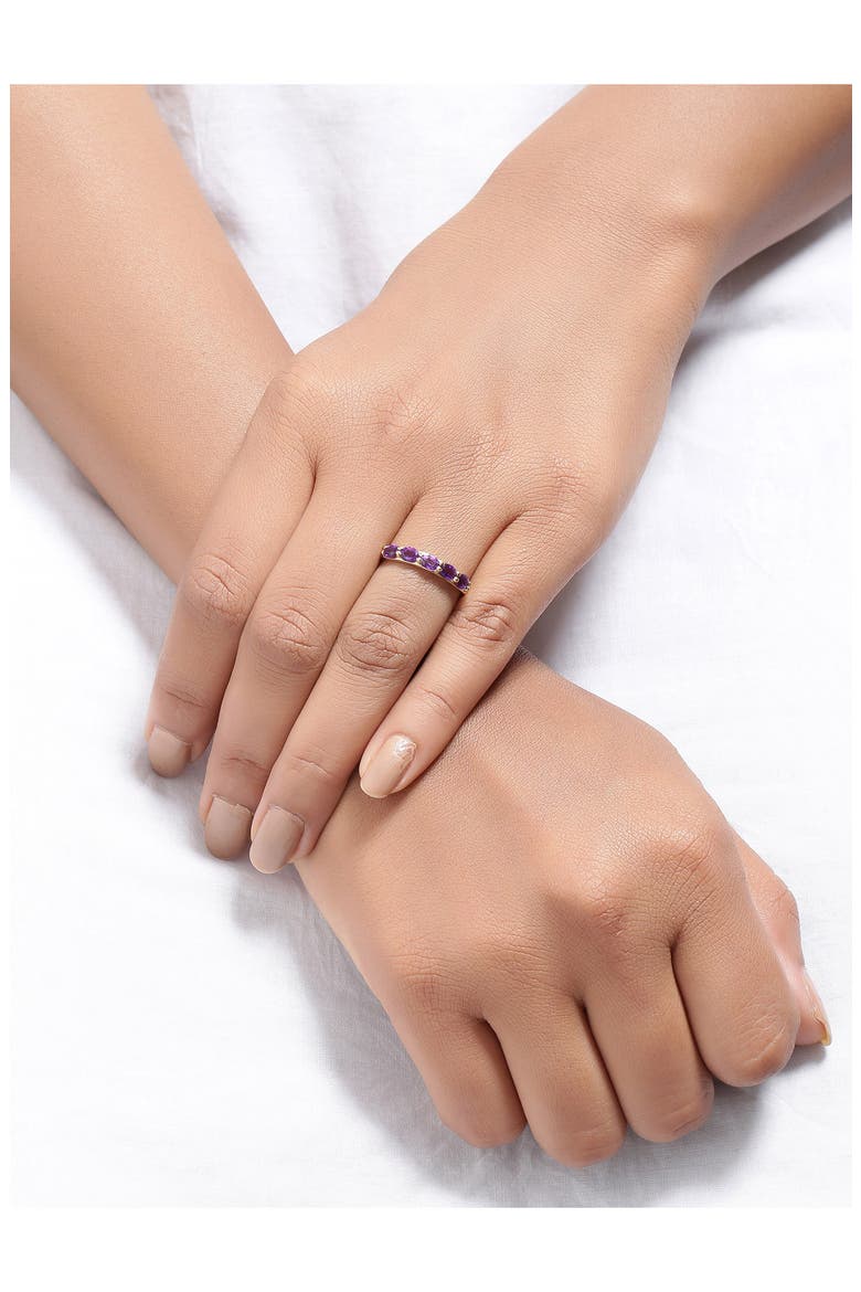 Oval Amethyst Band Ring, Alternate, color, PURPLE