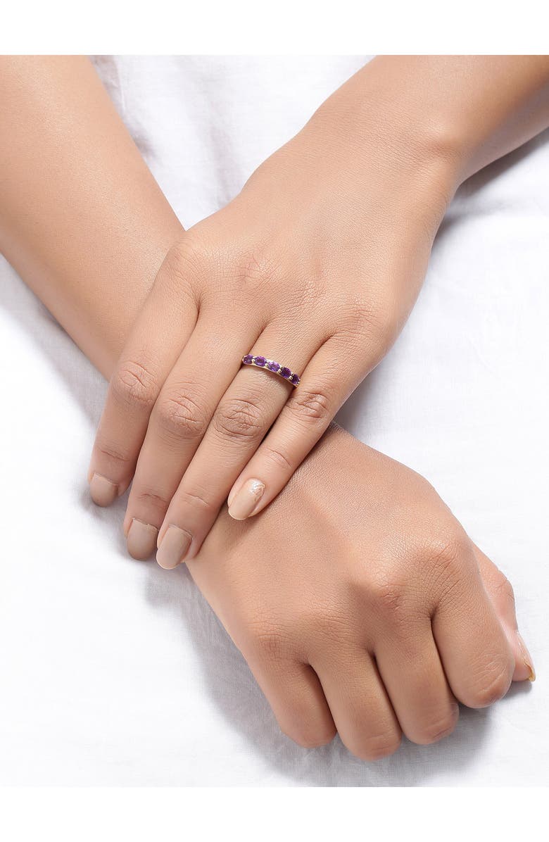 YS GEMS Oval Amethyst Band Ring, Alternate, color, Purple