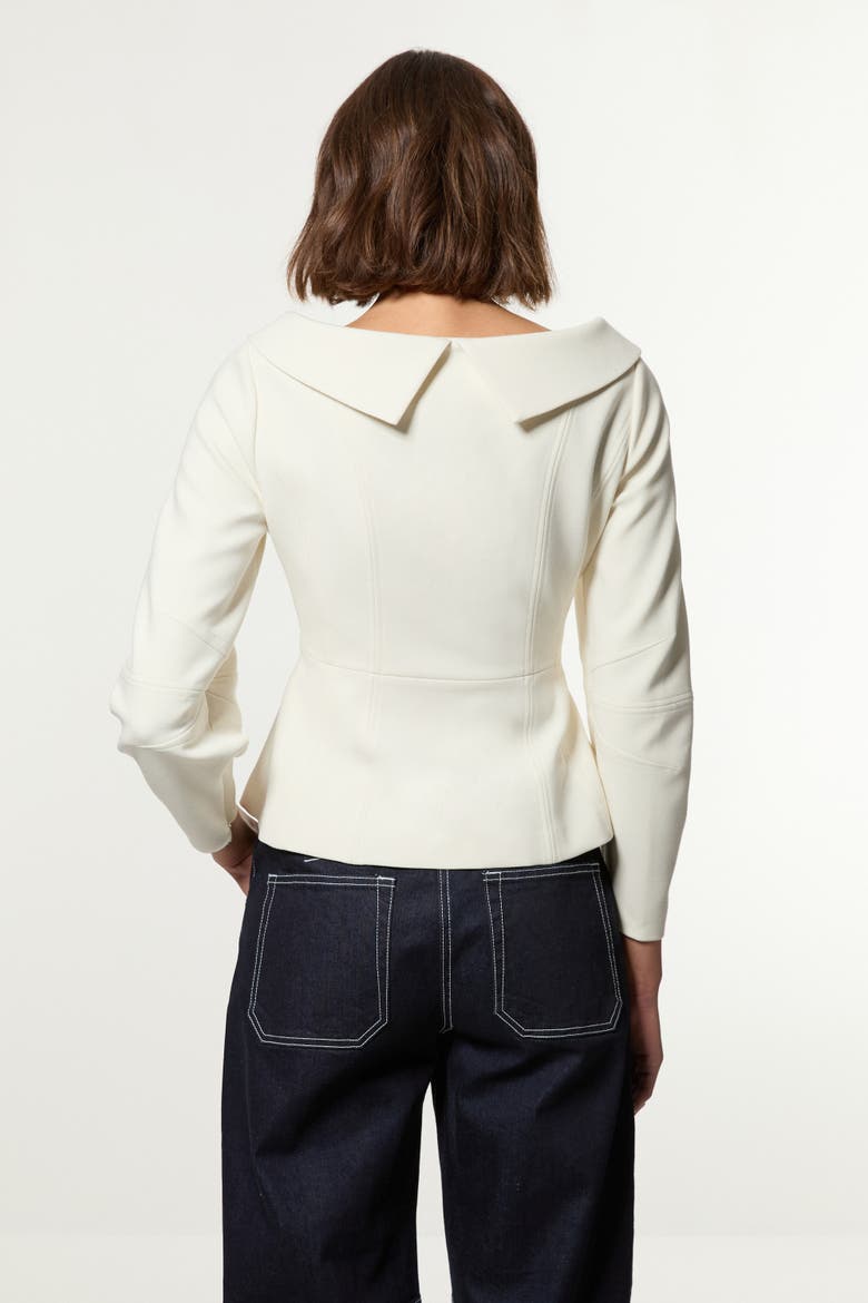 Compact Peplum Tailored Jacket, Alternate, color, Ivory