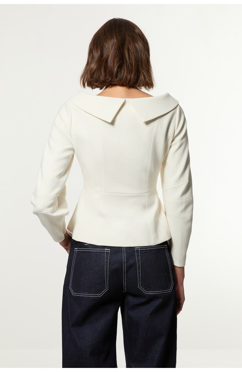 Karen Millen Compact Peplum Tailored Jacket, Alternate, color, Ivory