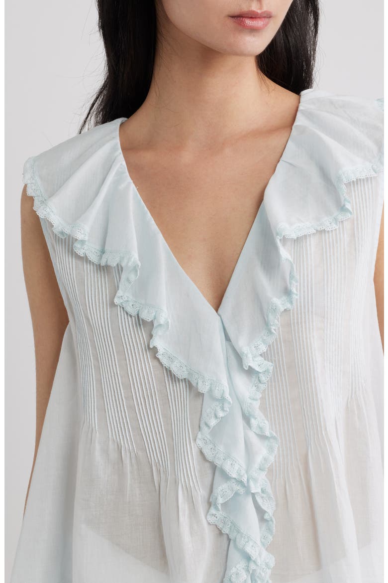 Hilda Pintucked Sleeveless Organic Cotton Top (Nordstrom Exclusive), Alternate, color, ALICE BLUE