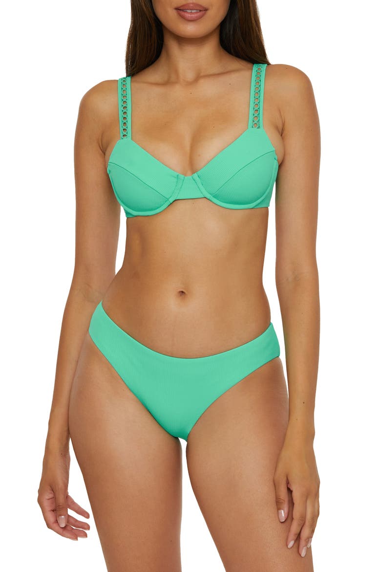 Modern Edge Underwire Bikini Top, Alternate, color, AQUA SEA