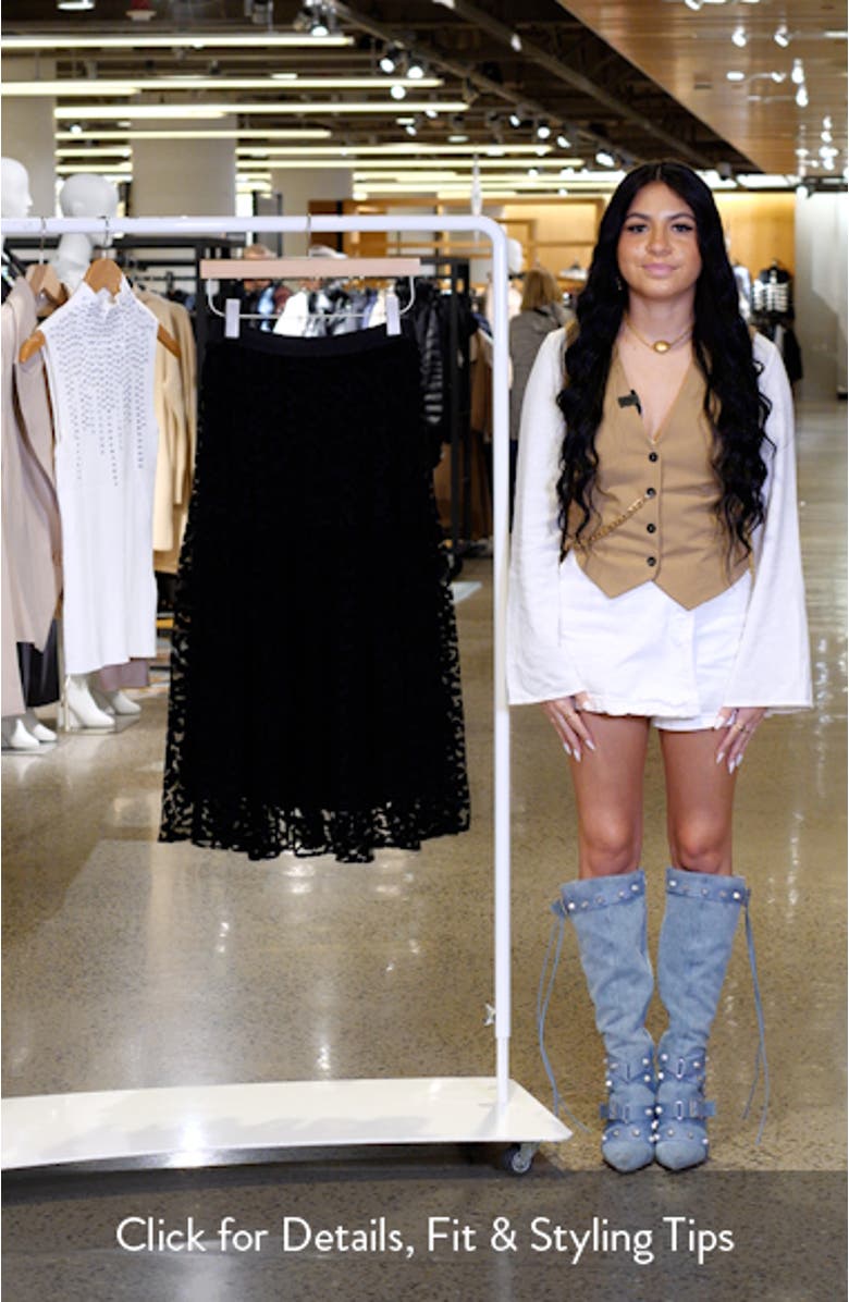 Salome Leopard Spot Burnout Velvet Skirt, sales video thumbnail