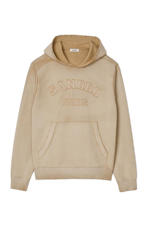 Sandro Patch Hoodie In Neutral