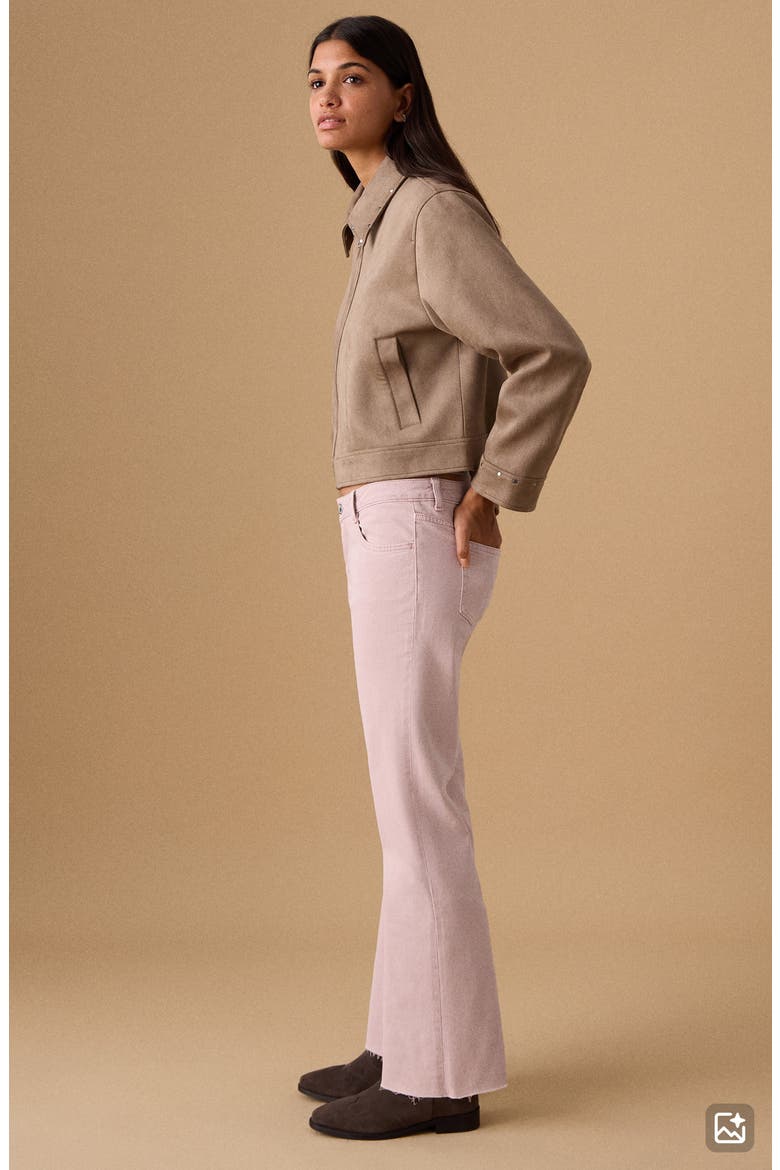 Mid Rise Crop Flare Jeans, Alternate, color, PALE PINK