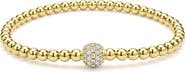 LAGOS Pavé Diamond Ball Caviar Stretch Bracelet