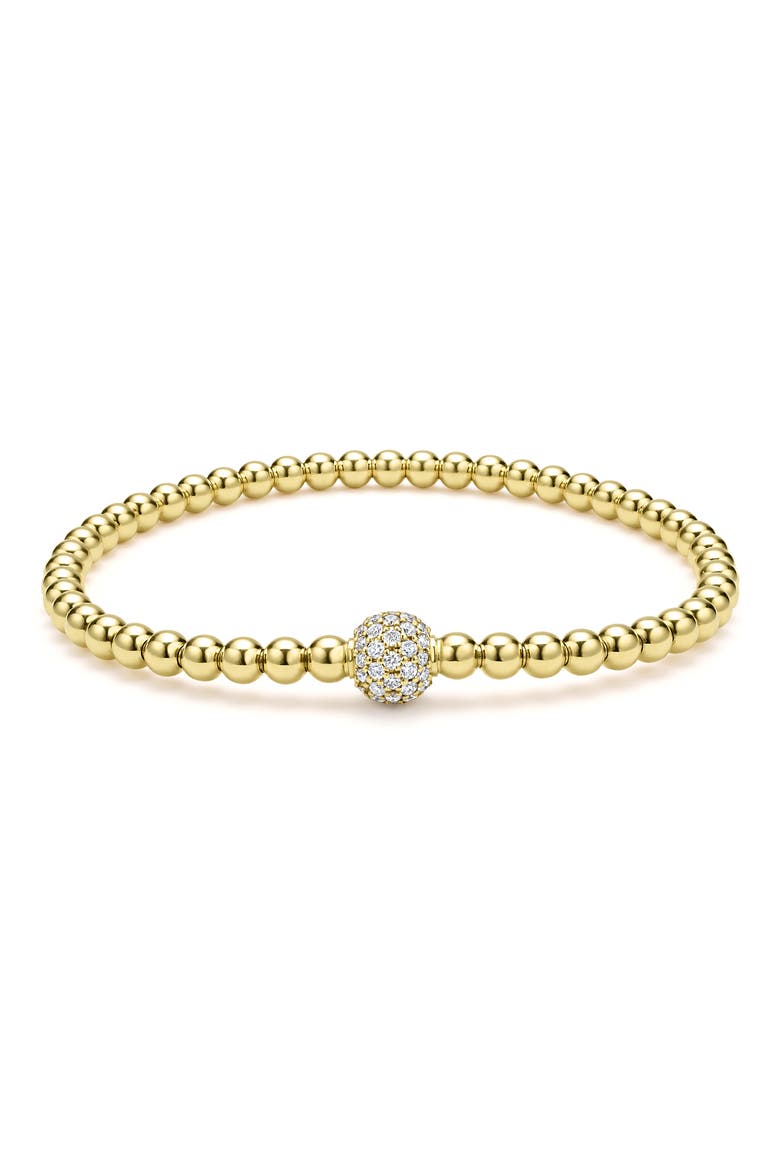 Pavé Diamond Ball Caviar Stretch Bracelet video