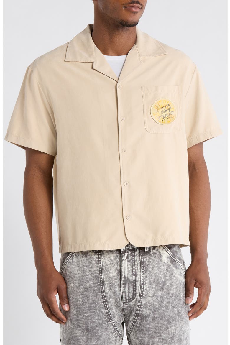 Brushed Camp Shirt, Alternate, color, SAND