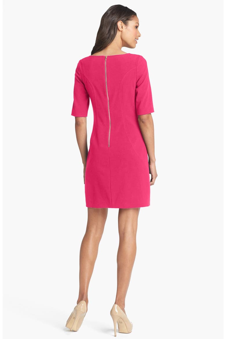 Seamed A-Line Dress, Alternate, color, ROSE