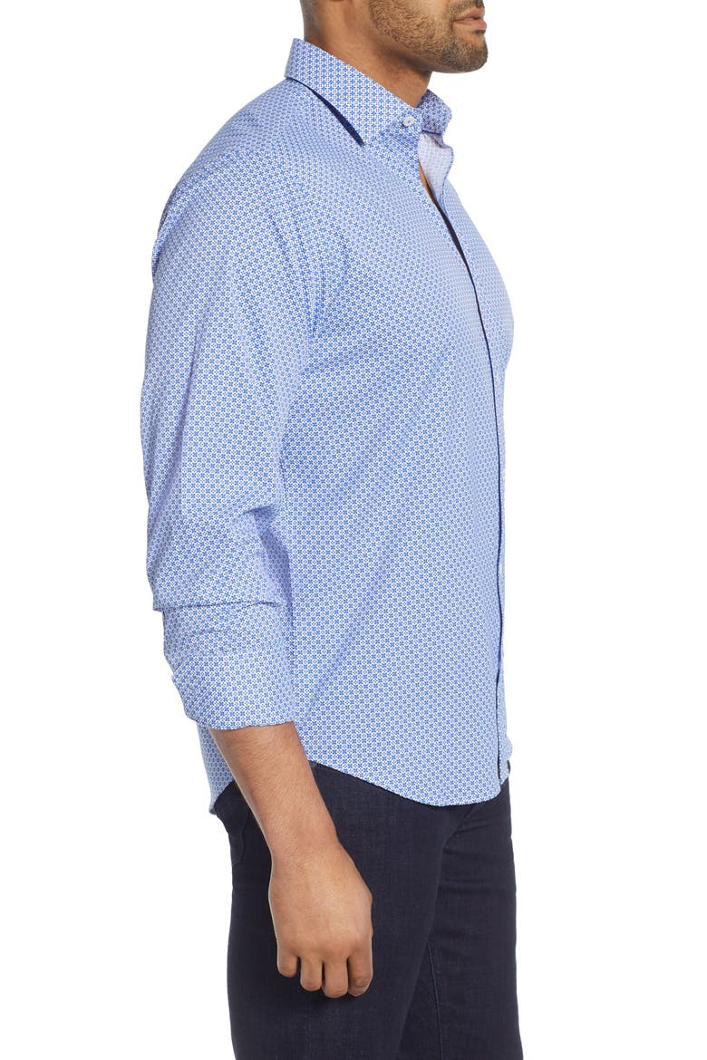 Classic Fit Button-Up Performance Shirt, Alternate, color, CLASSIC BLUE