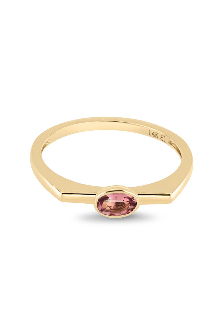 14K Gold Pink Topaz Stackable Ring (Online Trunk Show), Alternate, color, 14K YELLOW GOLD/ PINK TOPAZ
