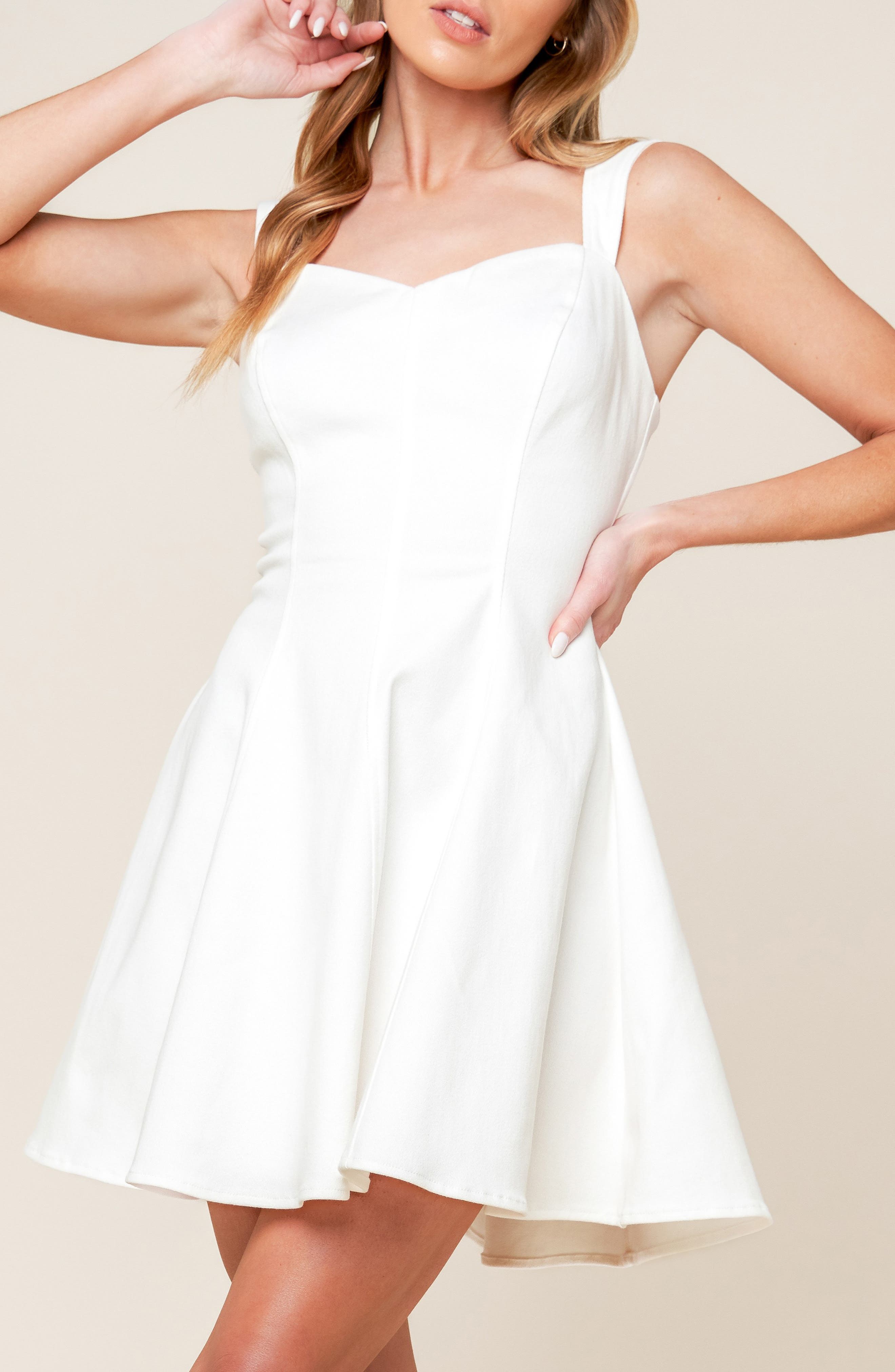 FLYING TOMATO Sweetheart Denim Minidress