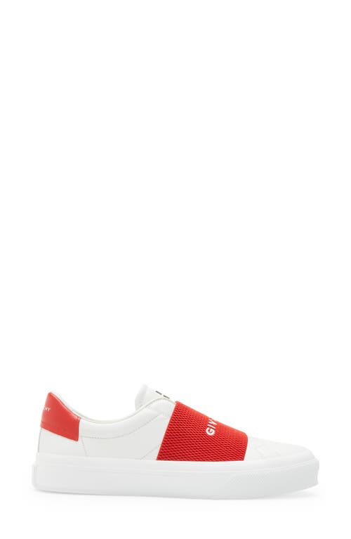 Givenchy Urban White Low Top Sneakers With Contrasting Band With Logo Lettering In Leather Man In White