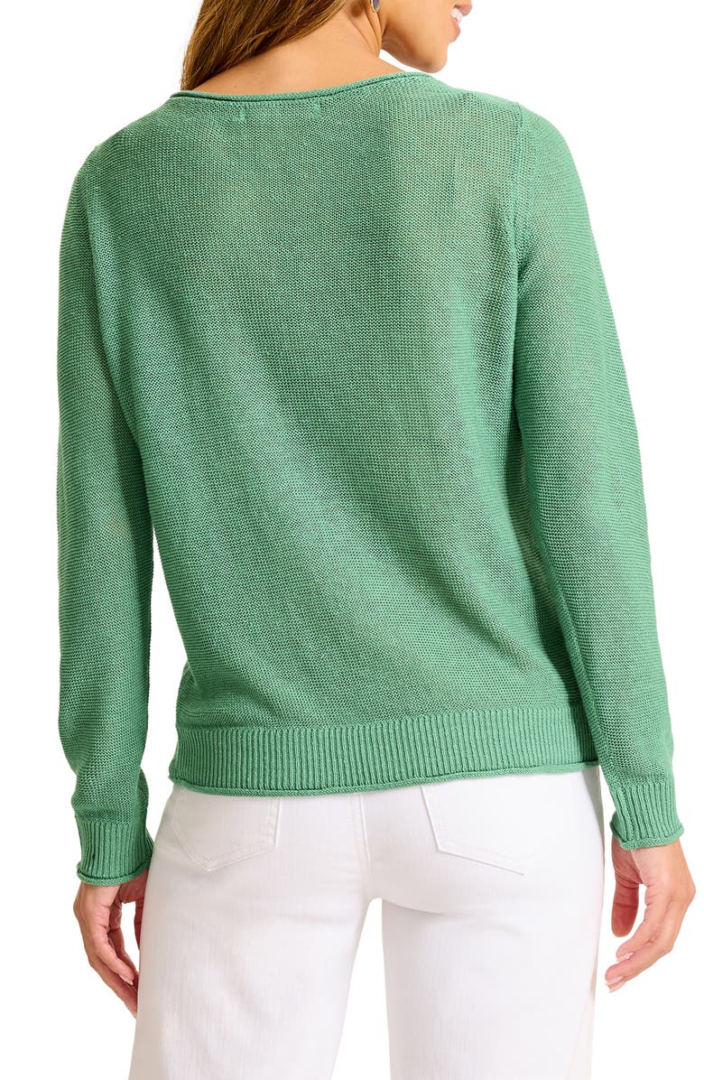 Tommy Bahama Cedar Relaxed Fit Linen Sweater, Alternate, color, Spruce Frost