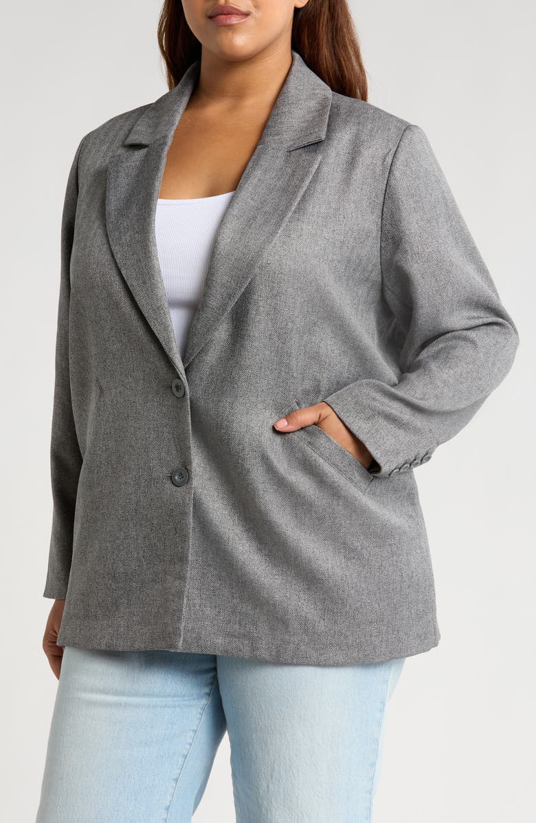 Treasure & Bond Herringbone Oversize Blazer, Alternate, color, Grey Medium Charcoal Combo