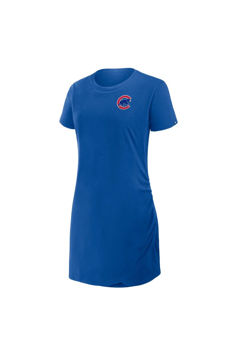 FANATICS Women's Fanatics Royal Chicago Cubs Ruched Drape T-Shirt Dress, Alternate, color, Royal