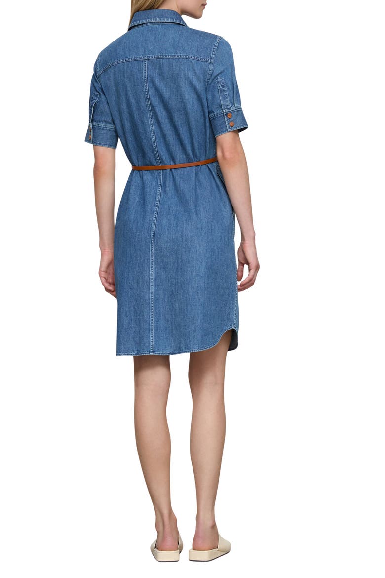 Belted Chambray Shirtdress, Alternate, color, FADED SKYLINE