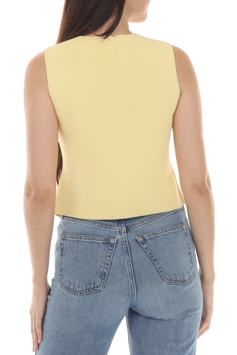Rosette Button Front Knit Vest, Alternate, color, YELLOW