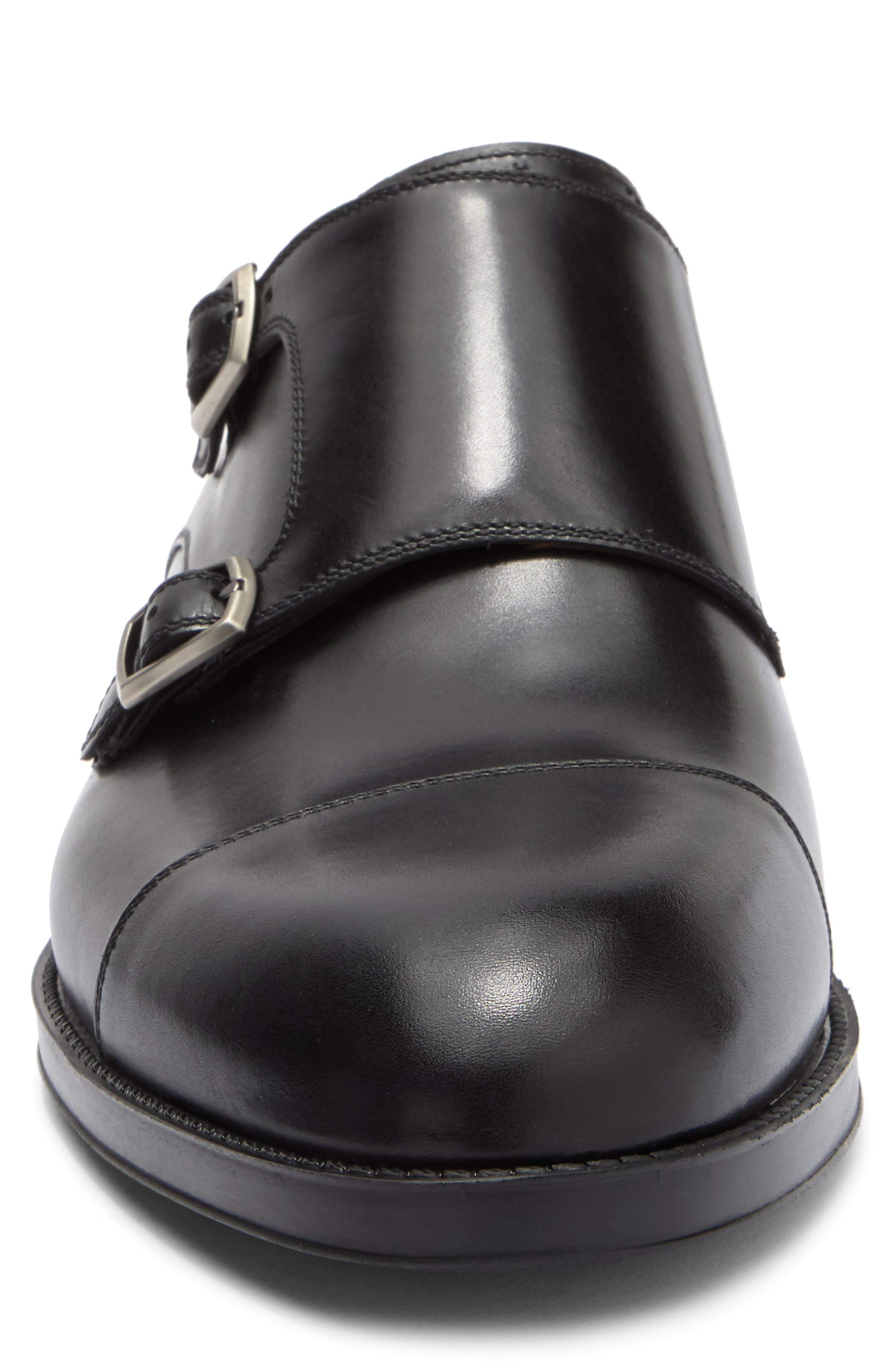 Magnanni Franklyn Double Strap Monk Shoe, Alternate, color, Black