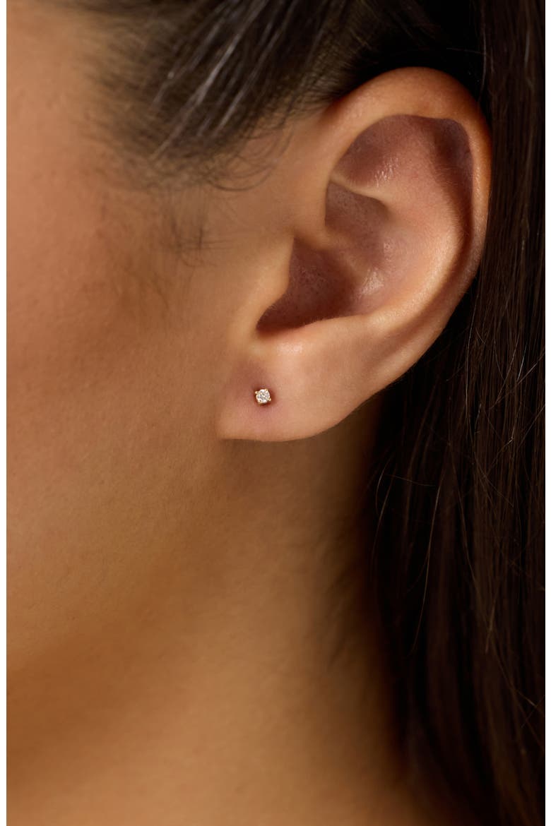 Lab Grown Diamond Earrings - Gold Mini Diamond Studs, Alternate, color, Gold