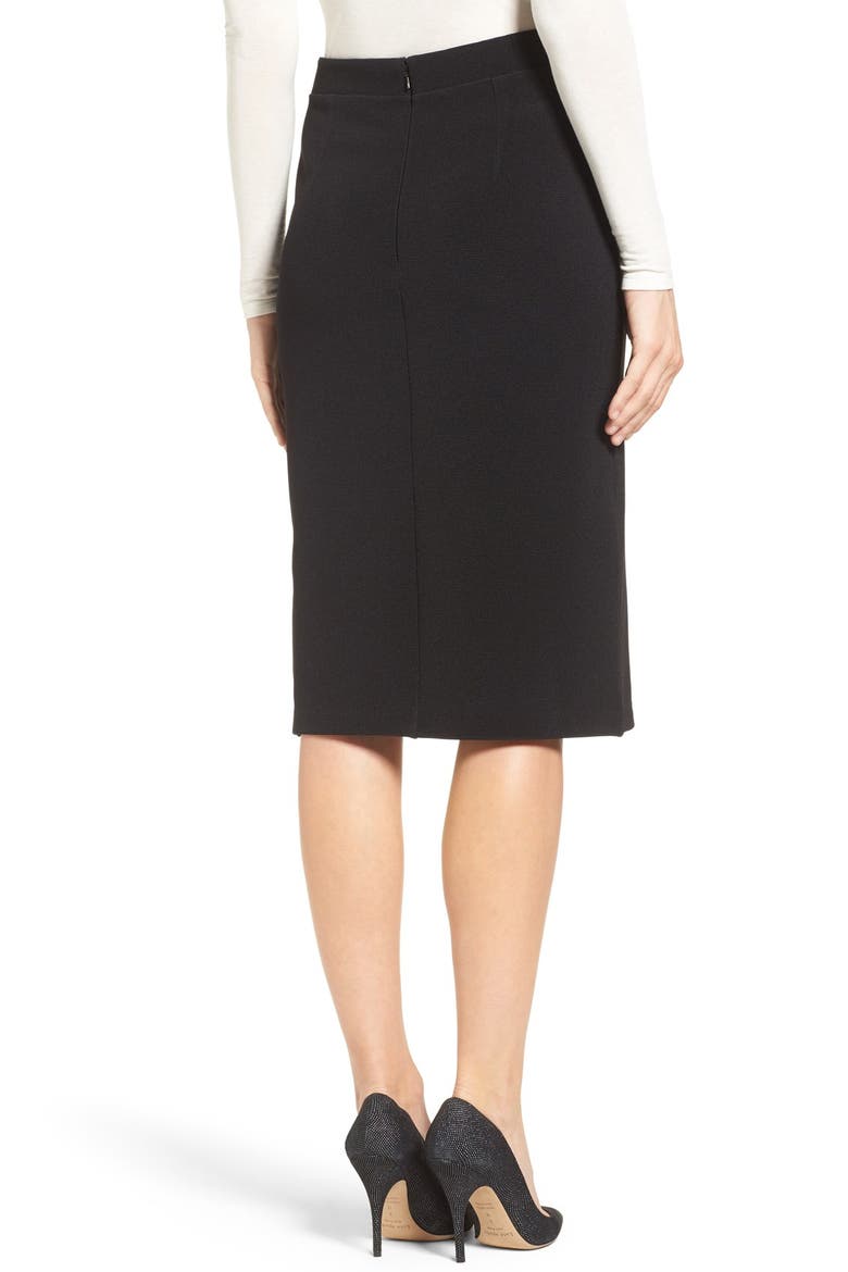 SIDE SLIT PENCIL SKIRT, Alternate, color, BLACK