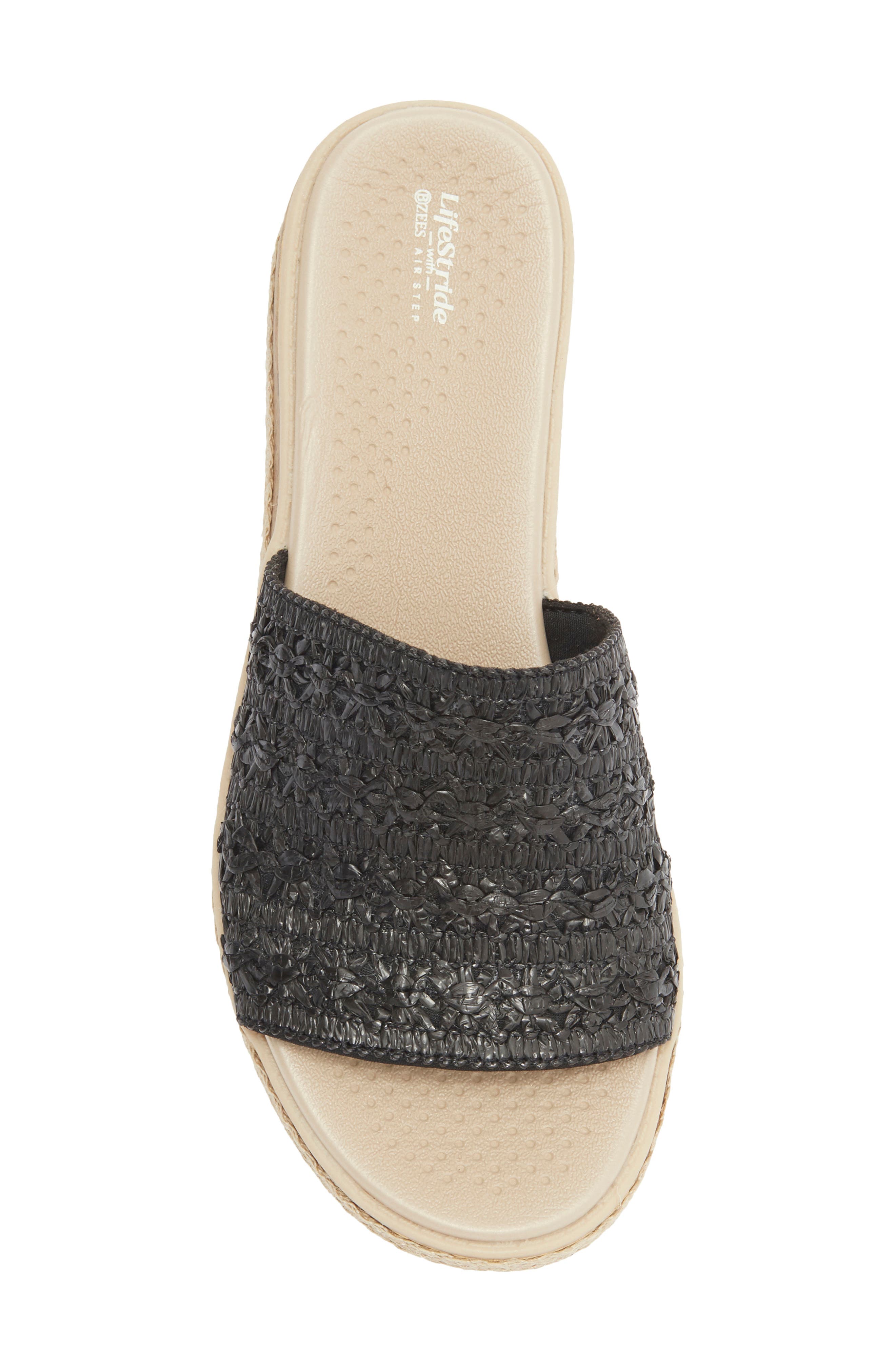 Breezy Slide Sandal, Alternate, color, BLACK / BLACK
