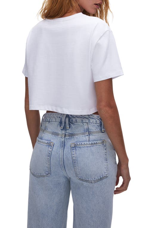 GOOD AMERICAN GOOD AMERICAN CROP COTTON T-SHIRT