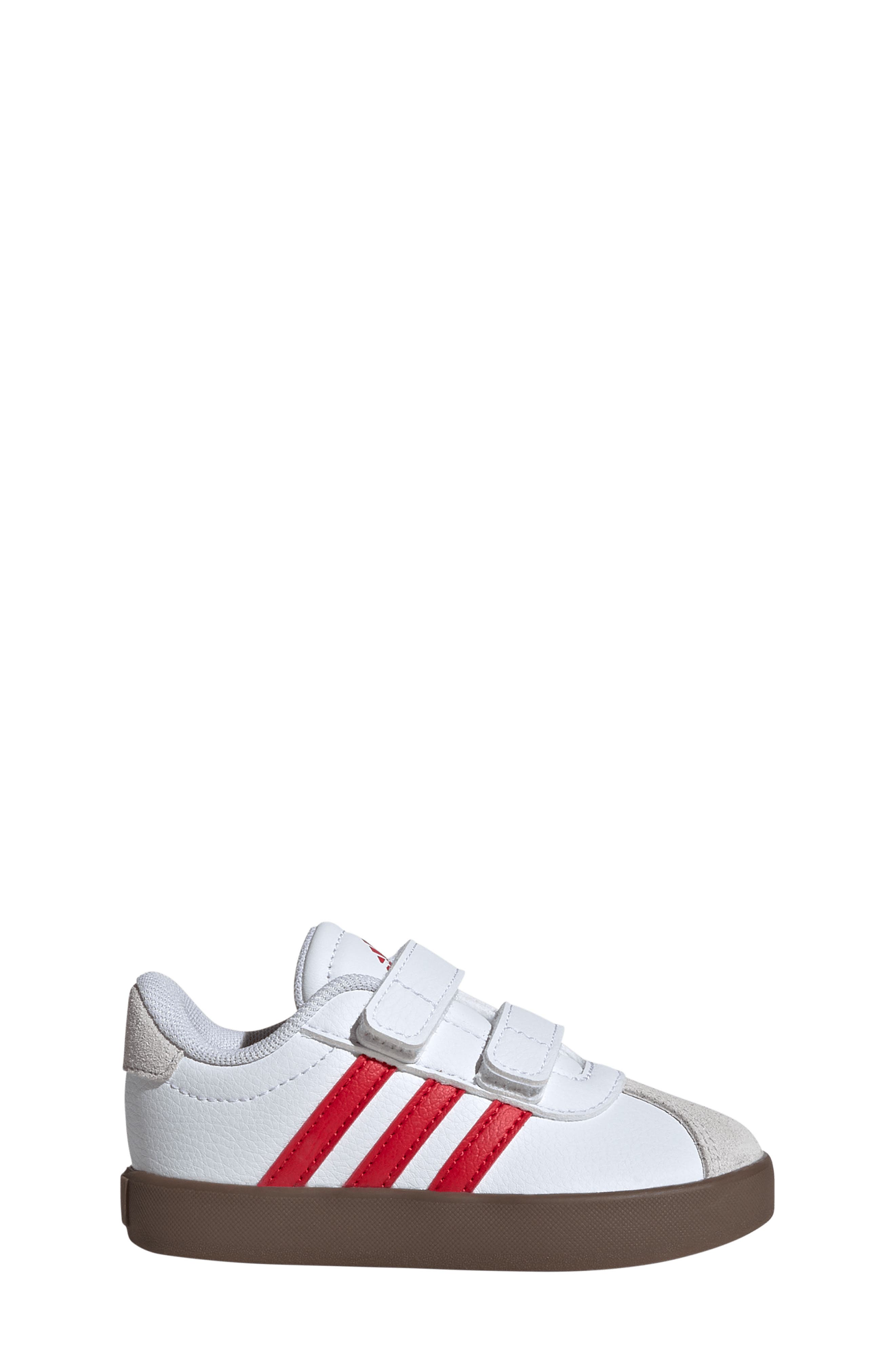 adidas Kids' VL Court 3.0 Sneaker, Alternate, color, Ftwr White/Better Scarlet/Grey One