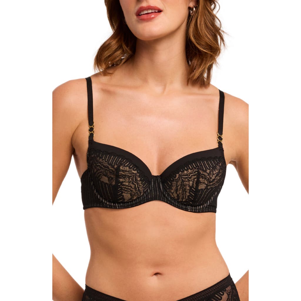 Montelle Intimates Temptation Padded Underwire Demi Bra In Black