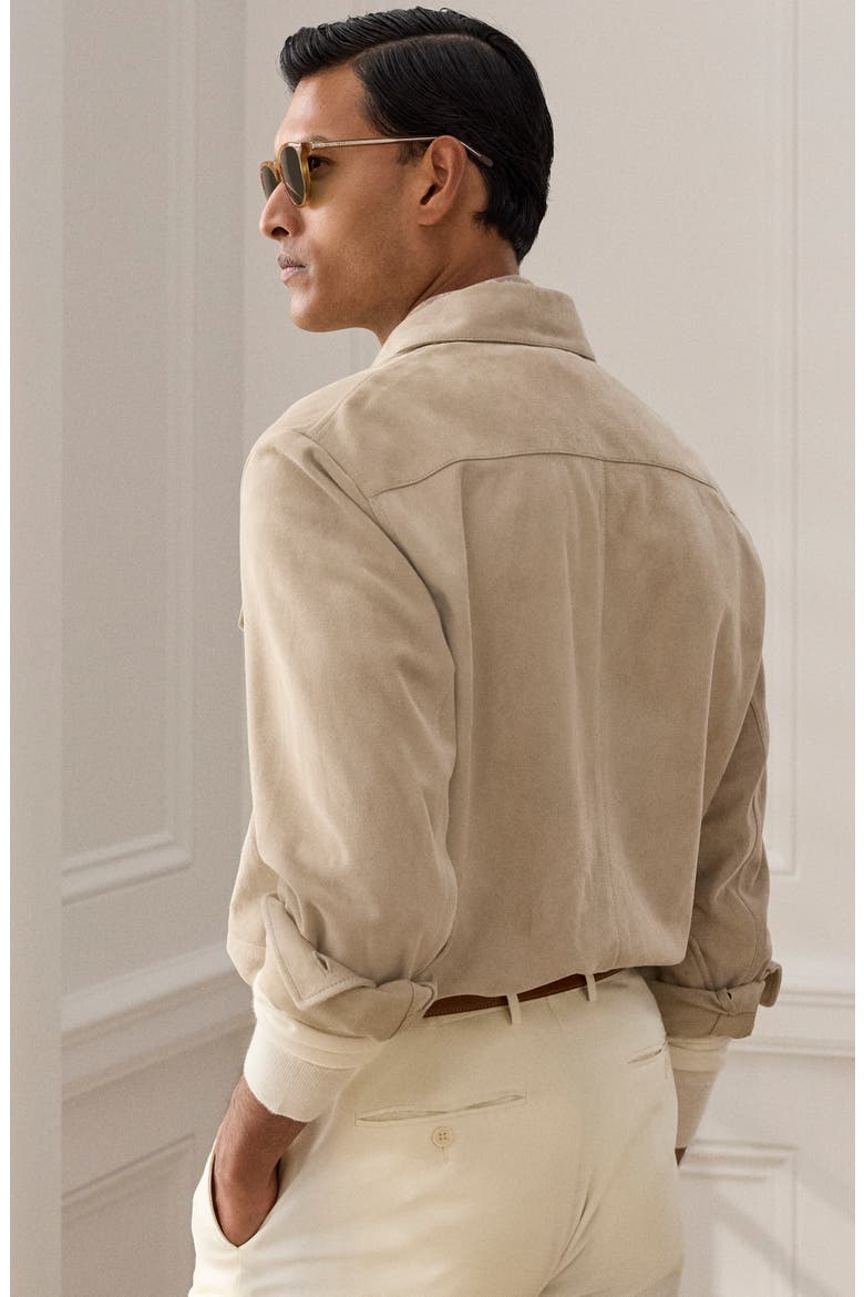 Barron Desert Fade Suede Shirt Jacket, Alternate, color, CLAY