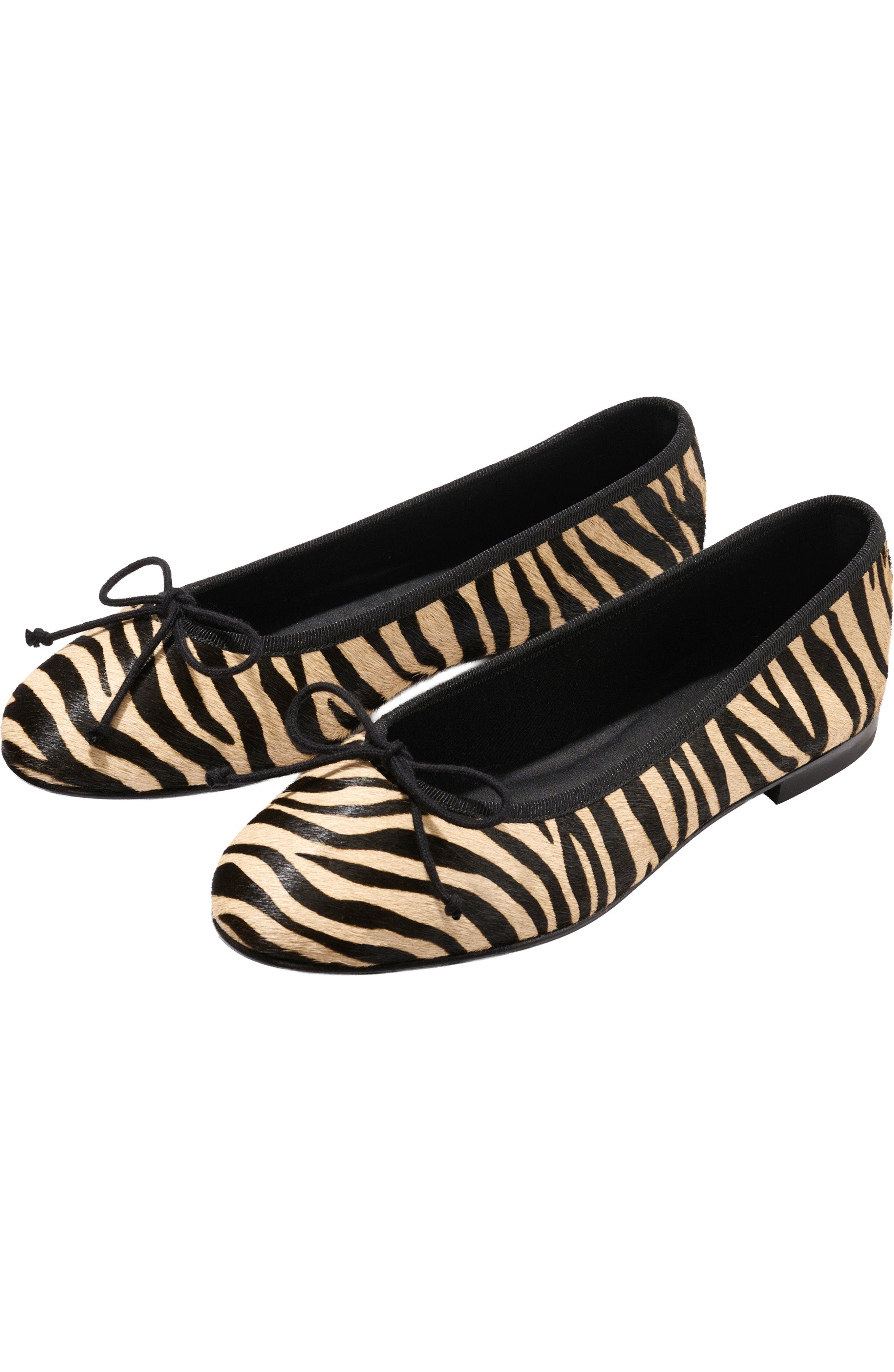 The Demi Flat, Alternate, color, Tan Zebra Haircalf