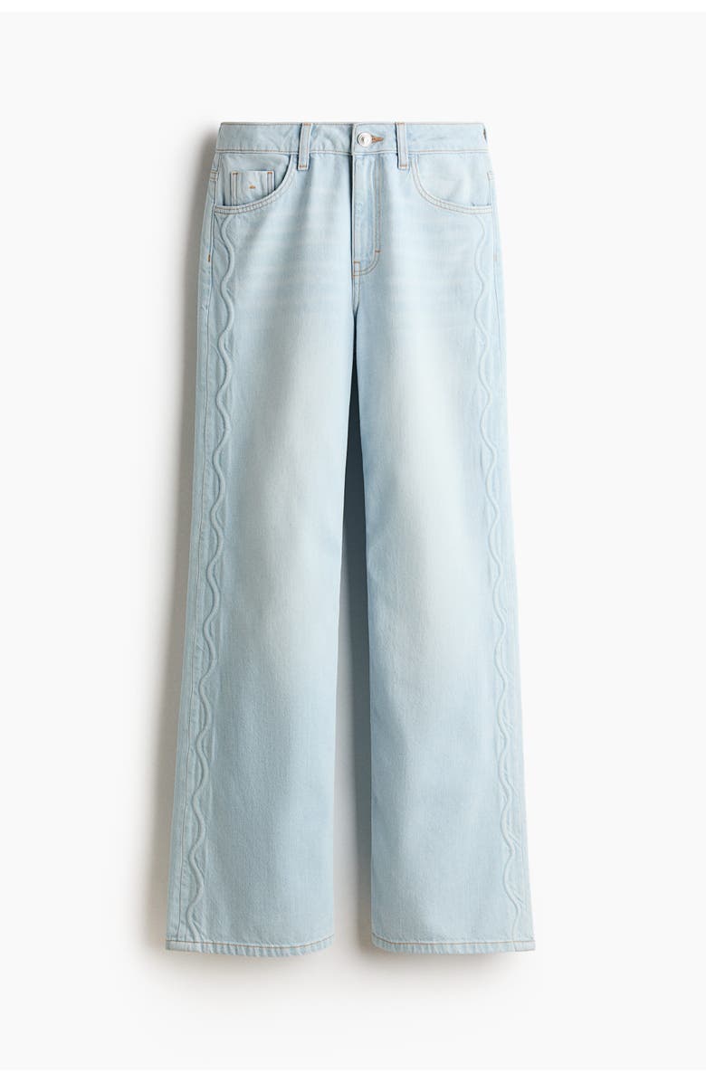 H&M Wide High Waist Jeans, Main, color, Light Denim Blue