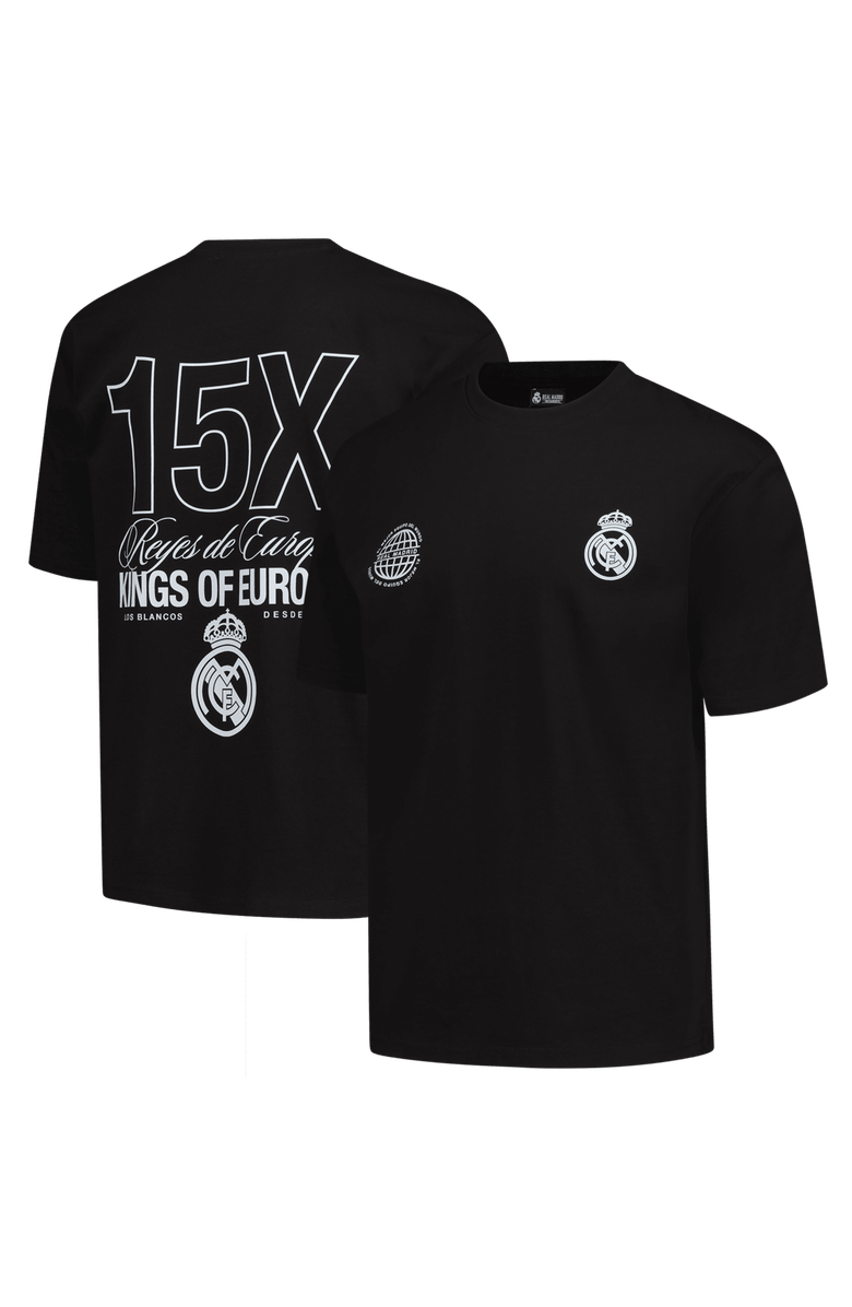 Peace Collective Unisex Peace Collective Black Real Madrid European Champions Heavyweight T-Shirt, Main, color, Black