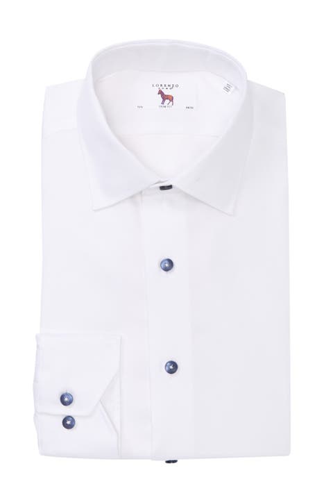 Trim Fit Mini Diamond Textured Dress Shirt